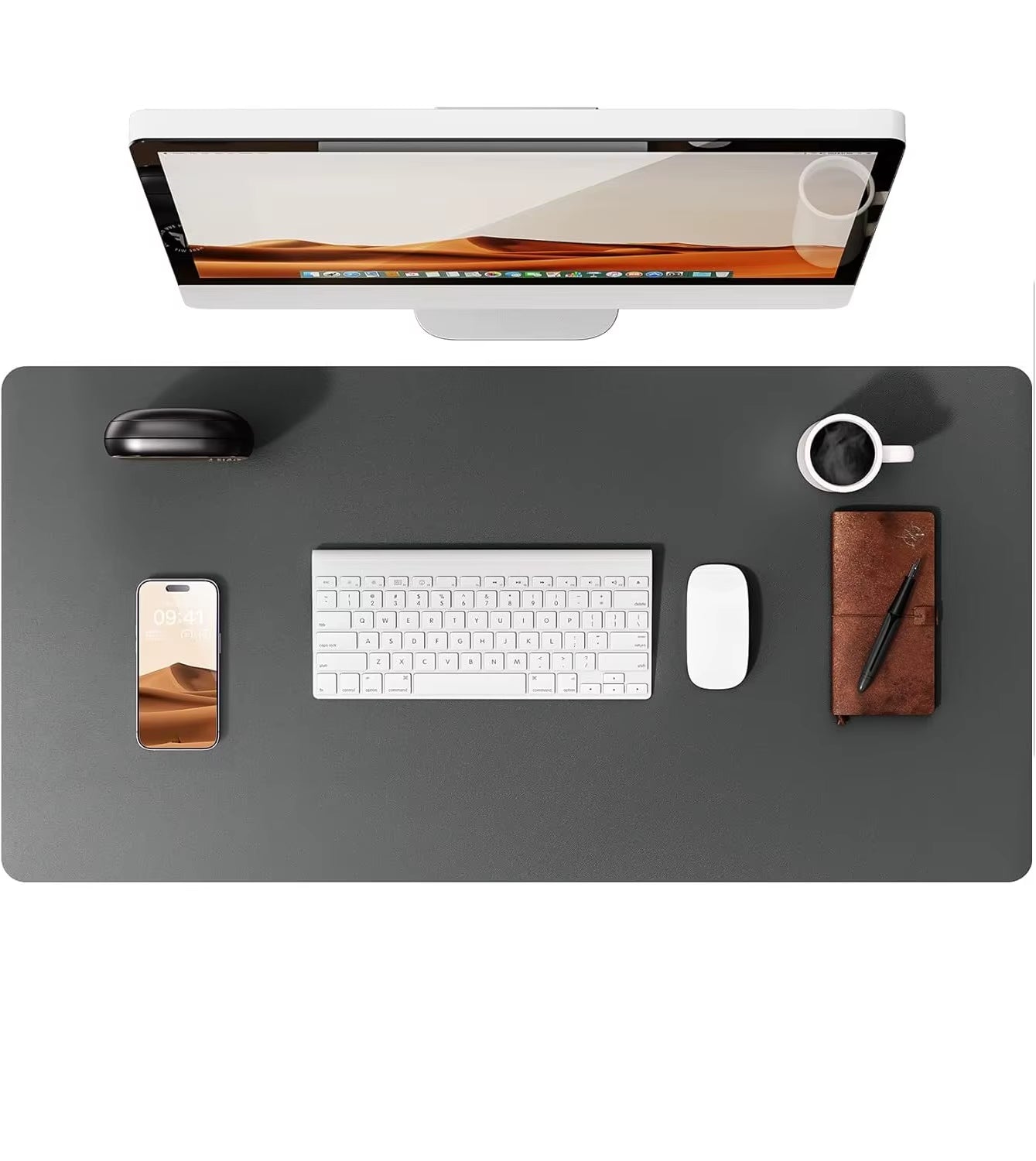 Large Mouse Pad,Office Desk Mat, Leather Desk Pad Protector, Non-Slip PU Leather Desk Blotter, Laptop Desk Pad