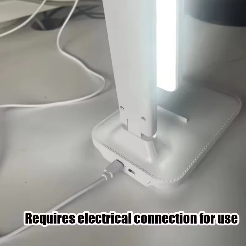 LED Touch Switch White Folding Desk Lamp Bedroom Bedside Study Reading Eye Care Night Lamp USB Plug-In Dimmable White Desk Lamp