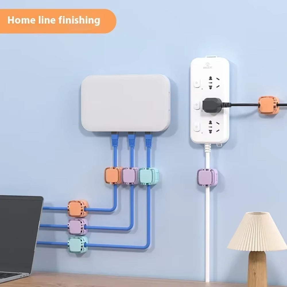 Macron Colorful Magnetic Clip Cable Organizer Smooth Adjustable Acrylic Universal Winder under Desk Management Wire Keeper Cable