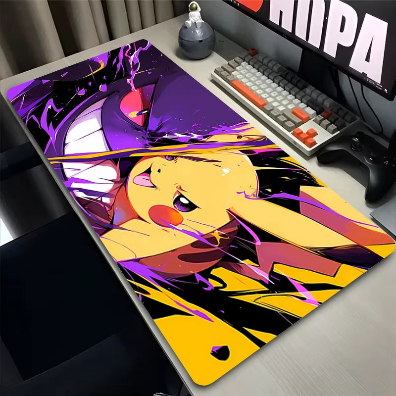 Gaming Mouse Pad Deskmat Anime Pc Accessories Mousepad P-Pokemon Gengar Xxl Mat 900X400 Gamer Large Desktop Extended Desk Carpet