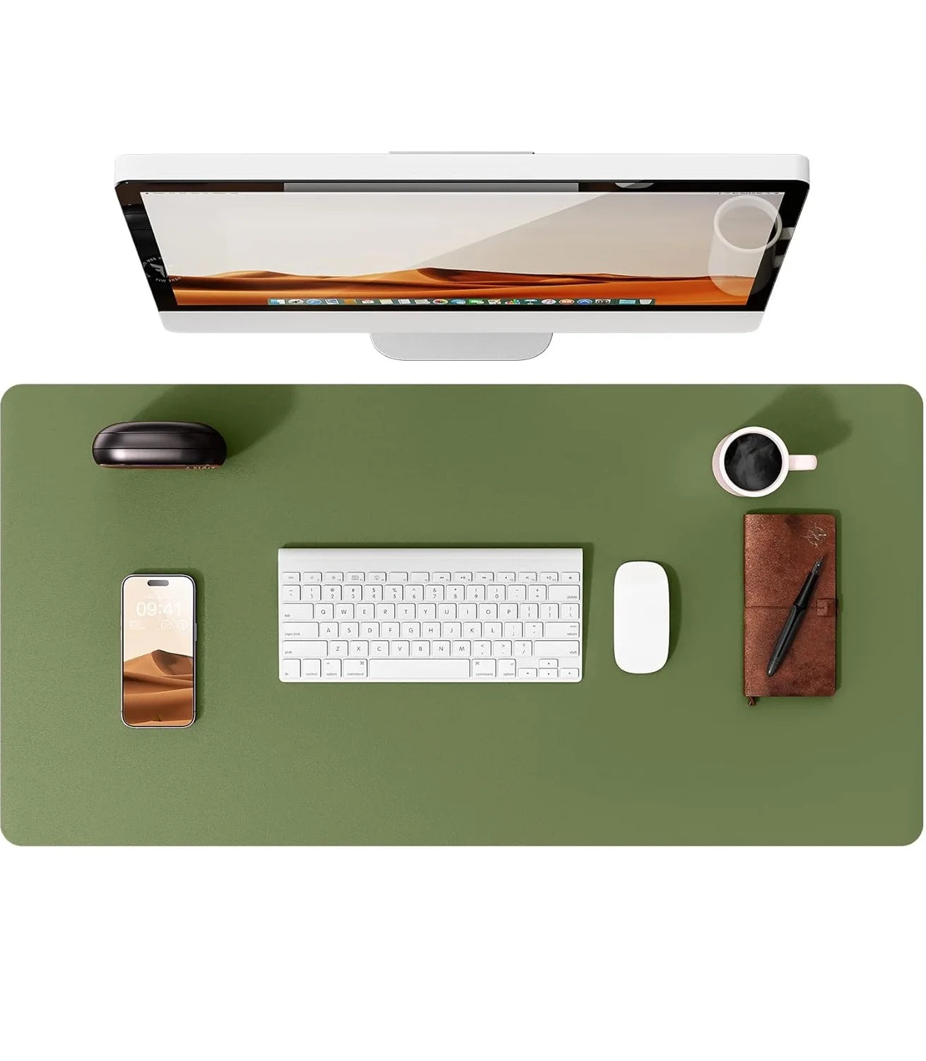 Large Mouse Pad,Office Desk Mat, Leather Desk Pad Protector, Non-Slip PU Leather Desk Blotter, Laptop Desk Pad