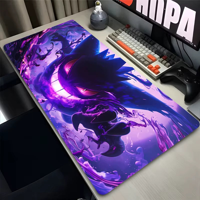 Gaming Mouse Pad Deskmat Anime Pc Accessories Mousepad P-Pokemon Gengar Xxl Mat 900X400 Gamer Large Desktop Extended Desk Carpet