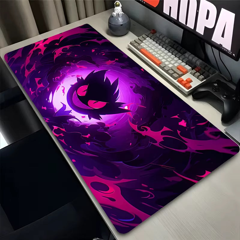 Gaming Mouse Pad Deskmat Anime Pc Accessories Mousepad P-Pokemon Gengar Xxl Mat 900X400 Gamer Large Desktop Extended Desk Carpet