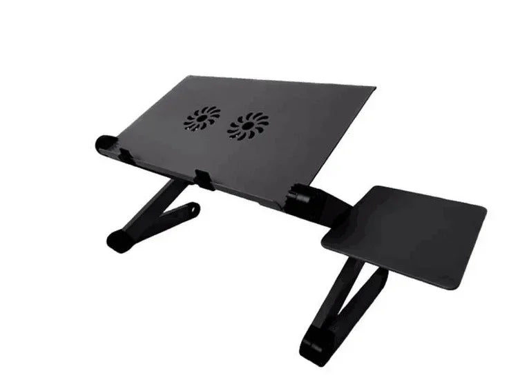 Aluminum Alloy Laptop Table Folding Notebook Desktop Stand with Cooling Fan Bed Laptop Tray Desk Study Desk Bed Office Bookshelf