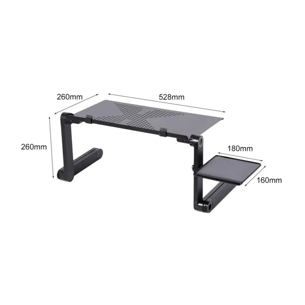 Aluminum Alloy Laptop Table Folding Notebook Desktop Stand with Cooling Fan Bed Laptop Tray Desk Study Desk Bed Office Bookshelf