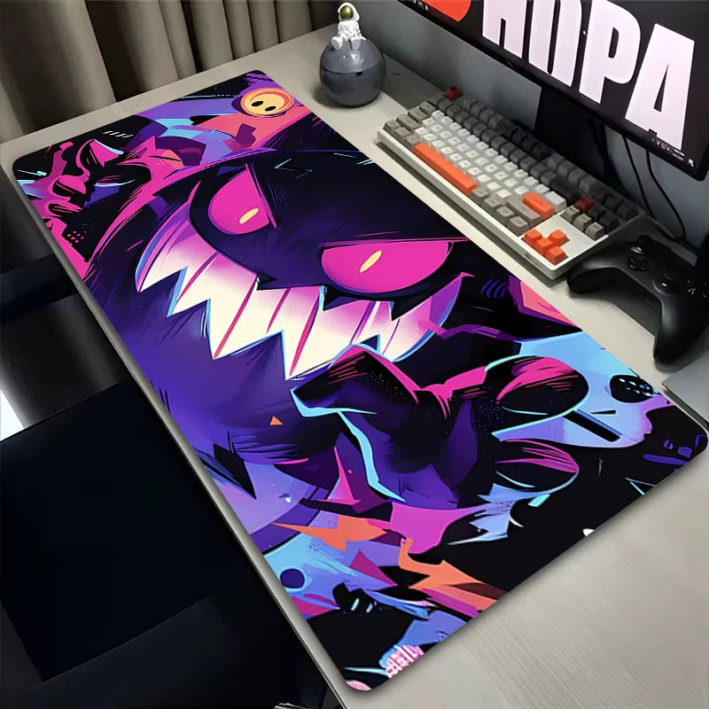 Gaming Mouse Pad Deskmat Anime Pc Accessories Mousepad P-Pokemon Gengar Xxl Mat 900X400 Gamer Large Desktop Extended Desk Carpet