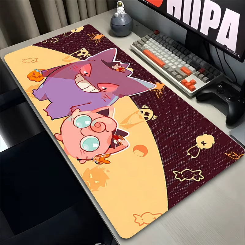 Gaming Mouse Pad Deskmat Anime Pc Accessories Mousepad P-Pokemon Gengar Xxl Mat 900X400 Gamer Large Desktop Extended Desk Carpet