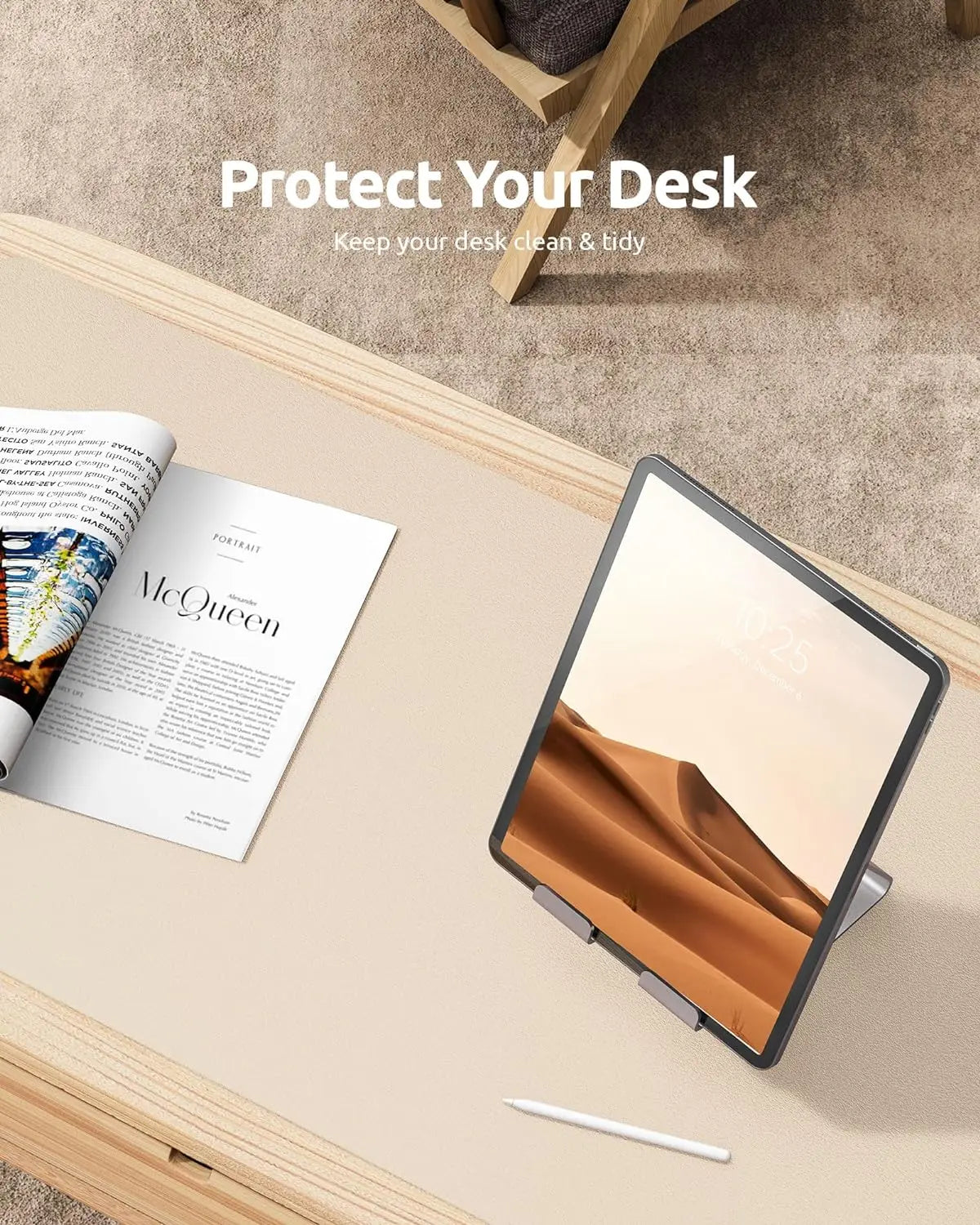 Large Mouse Pad,Office Desk Mat, Leather Desk Pad Protector, Non-Slip PU Leather Desk Blotter, Laptop Desk Pad